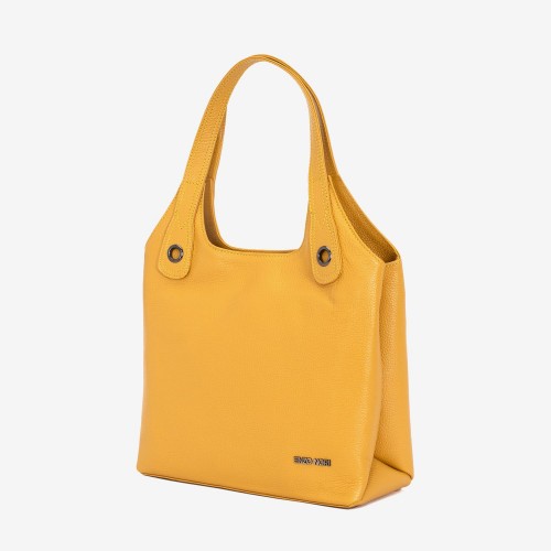 Дамска чанта ENZO NORI модел MEG естествена кожа жълт