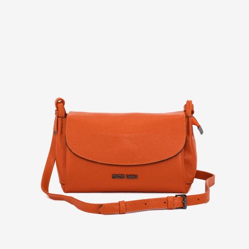 Дамска чанта ENZO NORI модел LIZZI естествена кожа оранжев