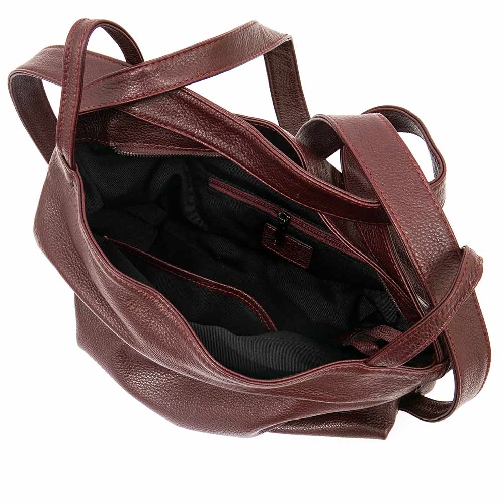 Дамска чанта ENZO NORI модел AIDA от естествена кожа бордо