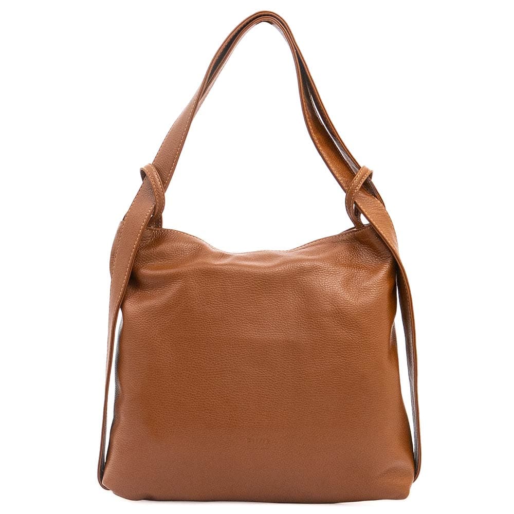 Дамска чанта от естествена кожа ENZO NORI модел AIDA цвят светло кафяв