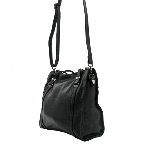 Дамска чанта ENZO NORI модел TIZIANA естествена кожа черен
