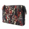 Малка дамска чанта ENZO NORI модел ALINA естествена кожа черен-червен
