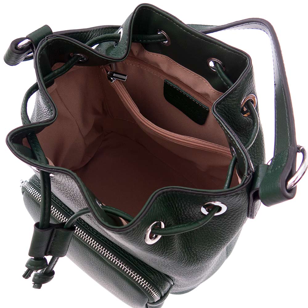 Дамска чанта ENZO NORI модел CLEO естествена кожа зелен