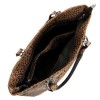 Елегантна дамска чанта PAULA VENTI модел SHIRLEY естествена кожа цвят светло кафяви капки лак
