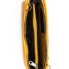 Малка дамска чанта за през рамо ENZO NORI от естествена кожа жълта с две дръжки