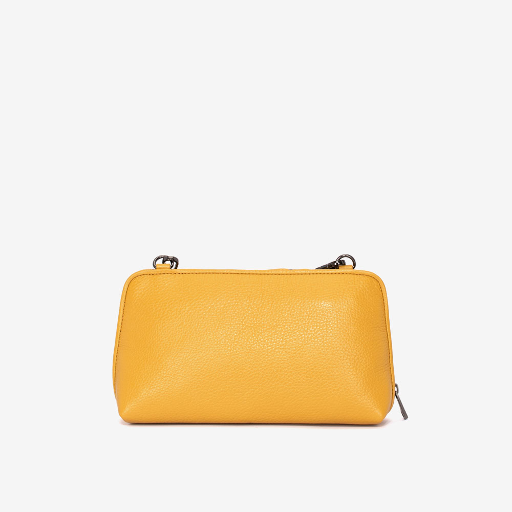 Малка дамска чанта ENZO NORI модел ANGELA естествена кожа жълт