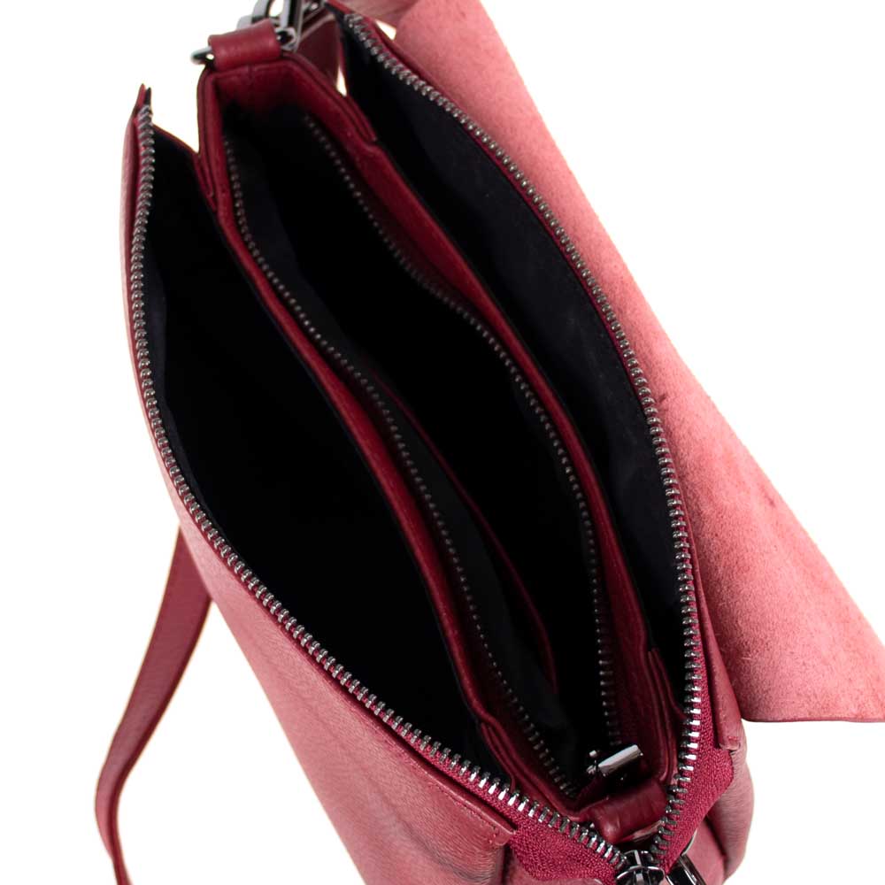 Дамска чанта ENZO NORI модел BETTY естествена кожа червен