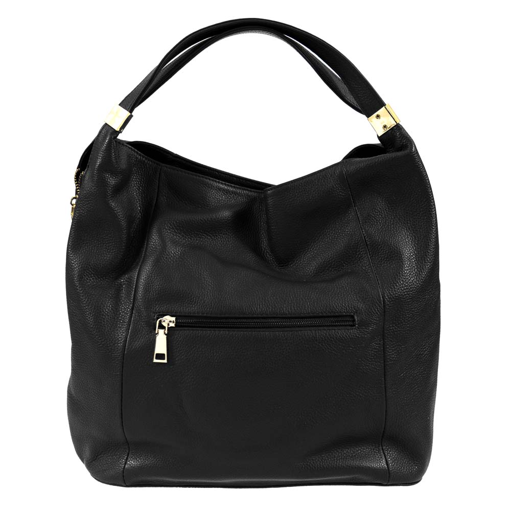 Дамска чанта тип торба PAULA VENTI модел MARCELINE естествена кожа цвят черен