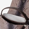 Малка дамска чанта ENZO NORI модел JEWEL естествена кожа бежов-кафяв принт