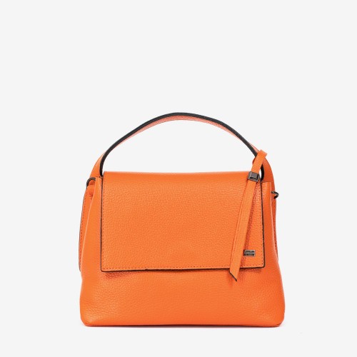 Малка дамска чанта ENZO NORI модел JEWEL естествена кожа оранжев