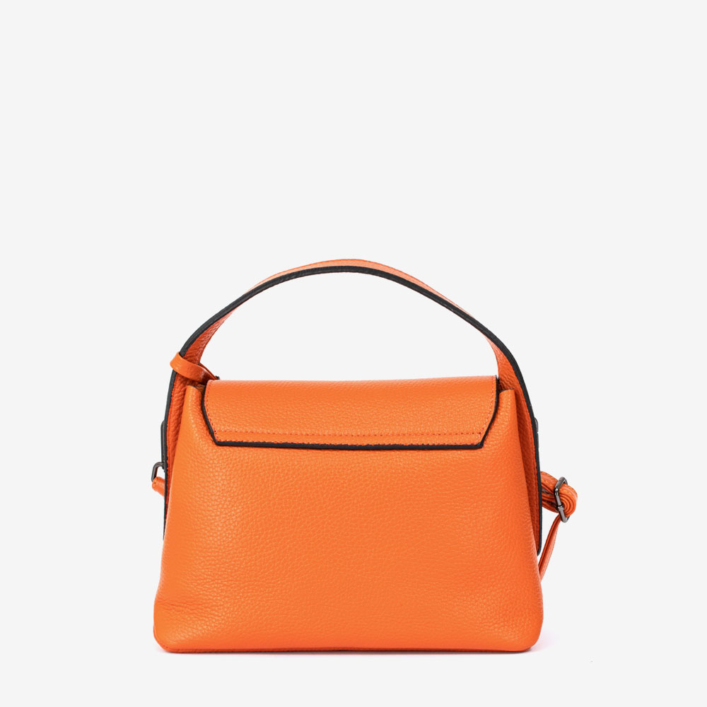 Малка дамска чанта ENZO NORI модел JEWEL естествена кожа оранжев