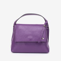 Малка дамска чанта през рамо Paula Venti модел JEWEL естествена кожа лилав