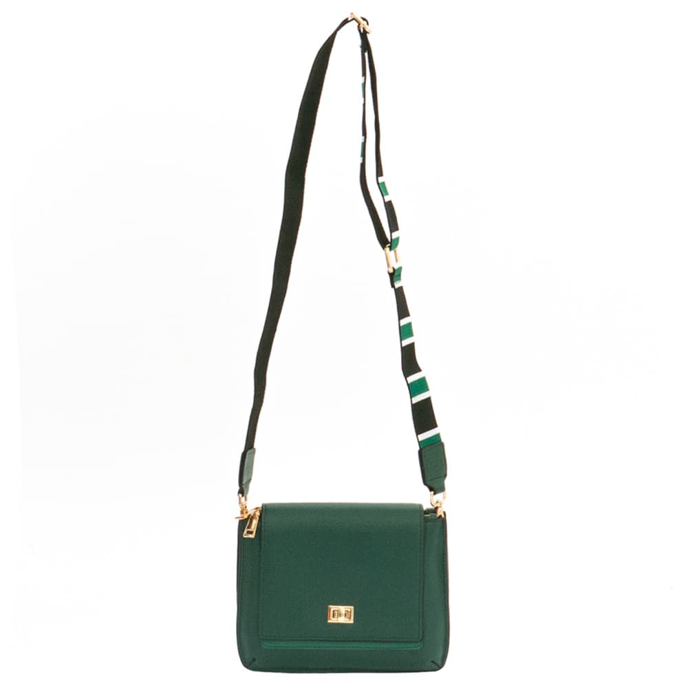Стилна малка дамска чанта от естествена фина напа кожа PAULA VENTI модел HANNA цвят зелен