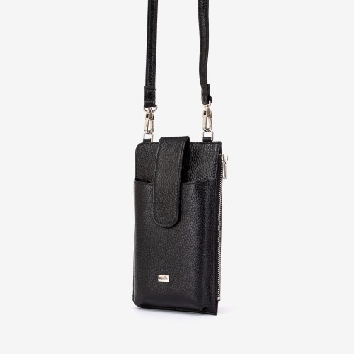 Малка дамска чанта модел LENNY естествена кожа черен