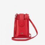 Малка дамска чанта модел LENNY естествена кожа червен