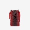 Малка дамска чанта модел LENNY естествена кожа червен принт