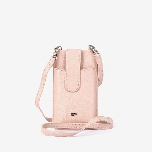 Малка дамска чанта модел LENNY естествена кожа розов