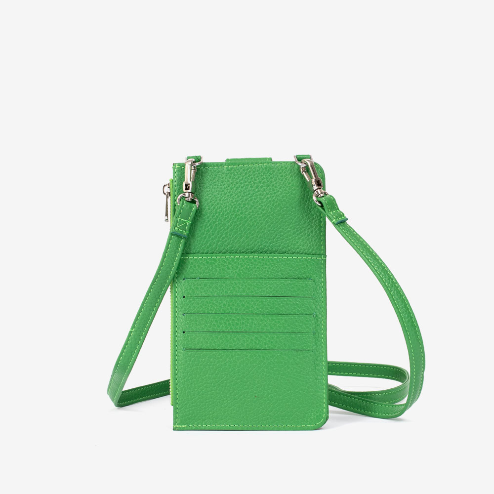 Малка дамска чанта модел LENNY естествена кожа зелен