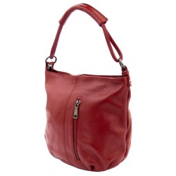 Дамска чанта ENZO NORI модел NORA естествена кожа червен