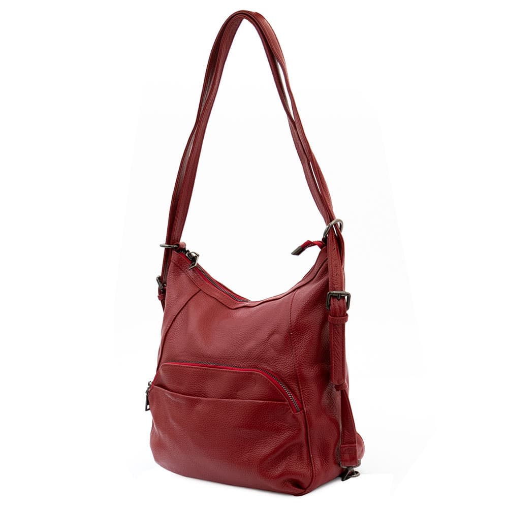 Дамска чанта ENZO NORI модел HEIDI естествена кожа червен