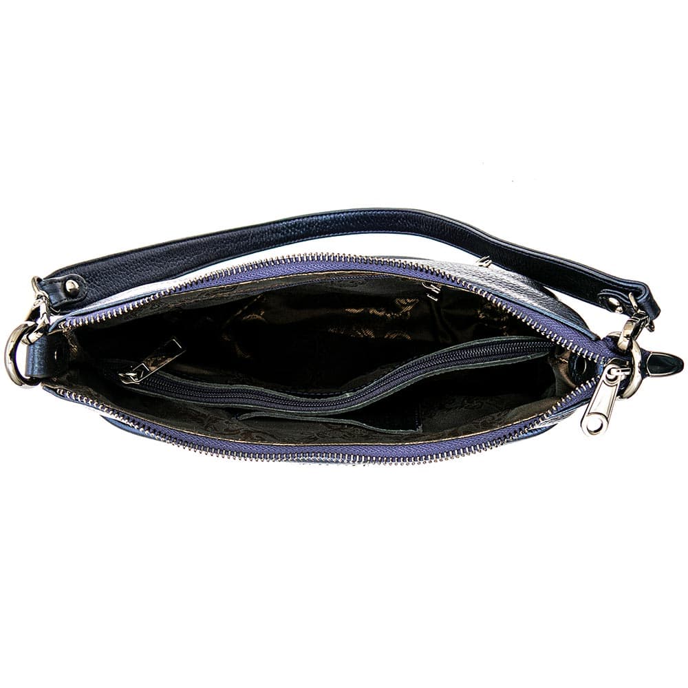 Дамска чанта ENZO NORI модел SALY от естествена кожа перлено син