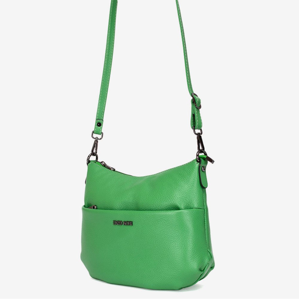 Дамска чанта ENZO NORI модел SALY естествена кожа зелен
