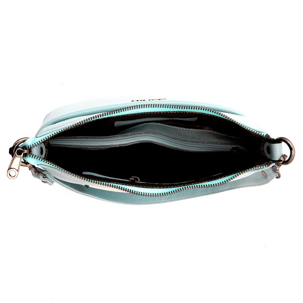 Дамска чанта ENZO NORI модел SALY естествена кожа светло син