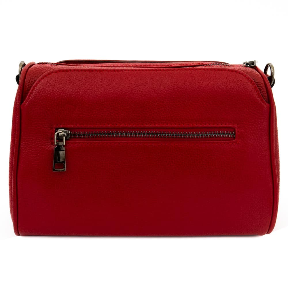 Модерна малка дамска чанта от естествена фина напа кожа ENZO NORI модел SARAH цвят червен