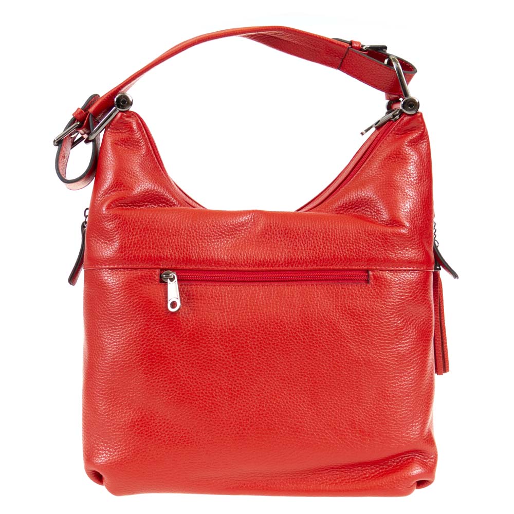 Дамска чанта ENZO NORI модел LALIA естествена кожа червен