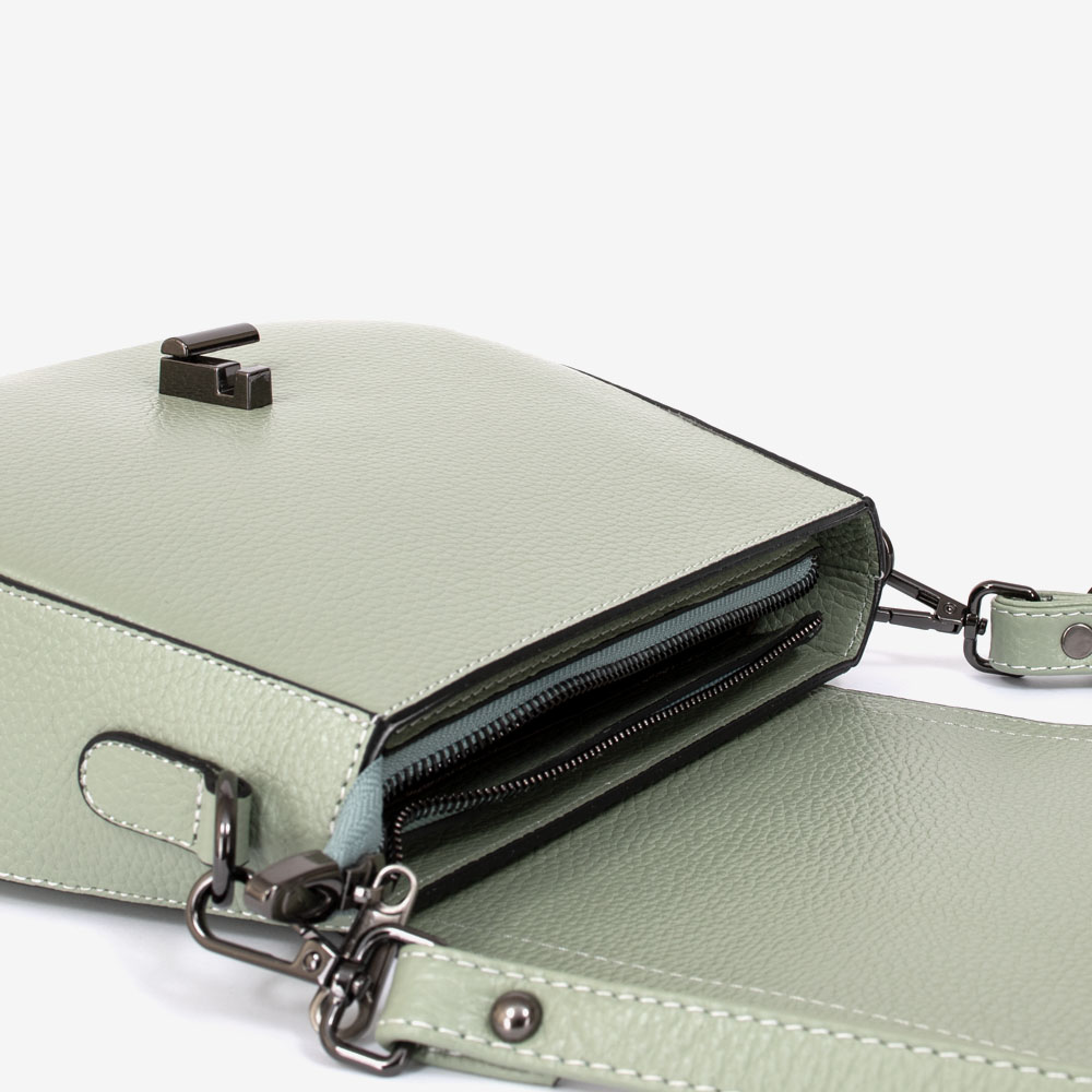 Дамска чанта ENZO NORI модел LUISE естествена кожа бледо зелен