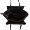 Дамска чанта PAULA VENTI модел ELNORA естествена кожа цвят тъмно кафяв с цветя велур