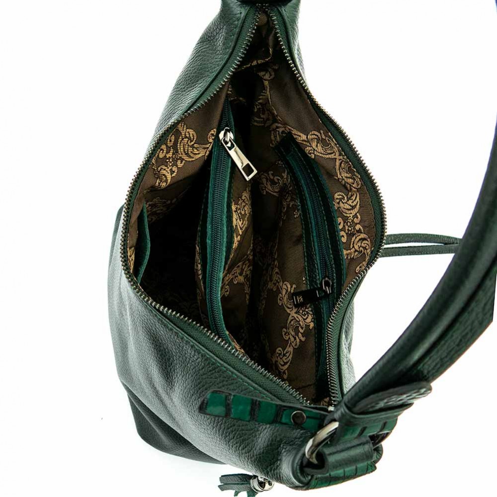 Дамска чанта ENZO NORI модел MIA естествена кожа зелен