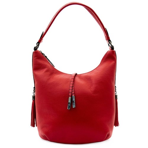 Дамска чанта ENZO NORI модел MIA от естествена кожа червен