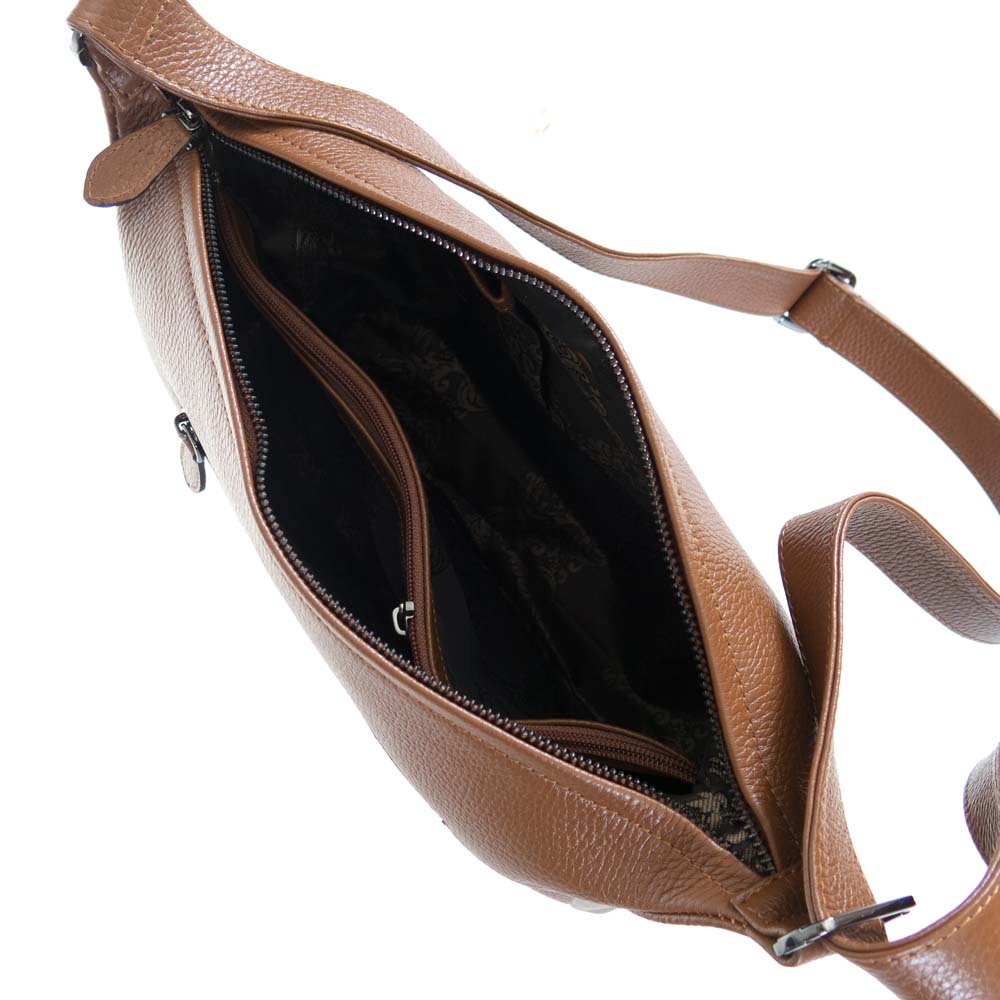Дамска чанта ENZO NORI модел REYNA естествена кожа светло кафяв