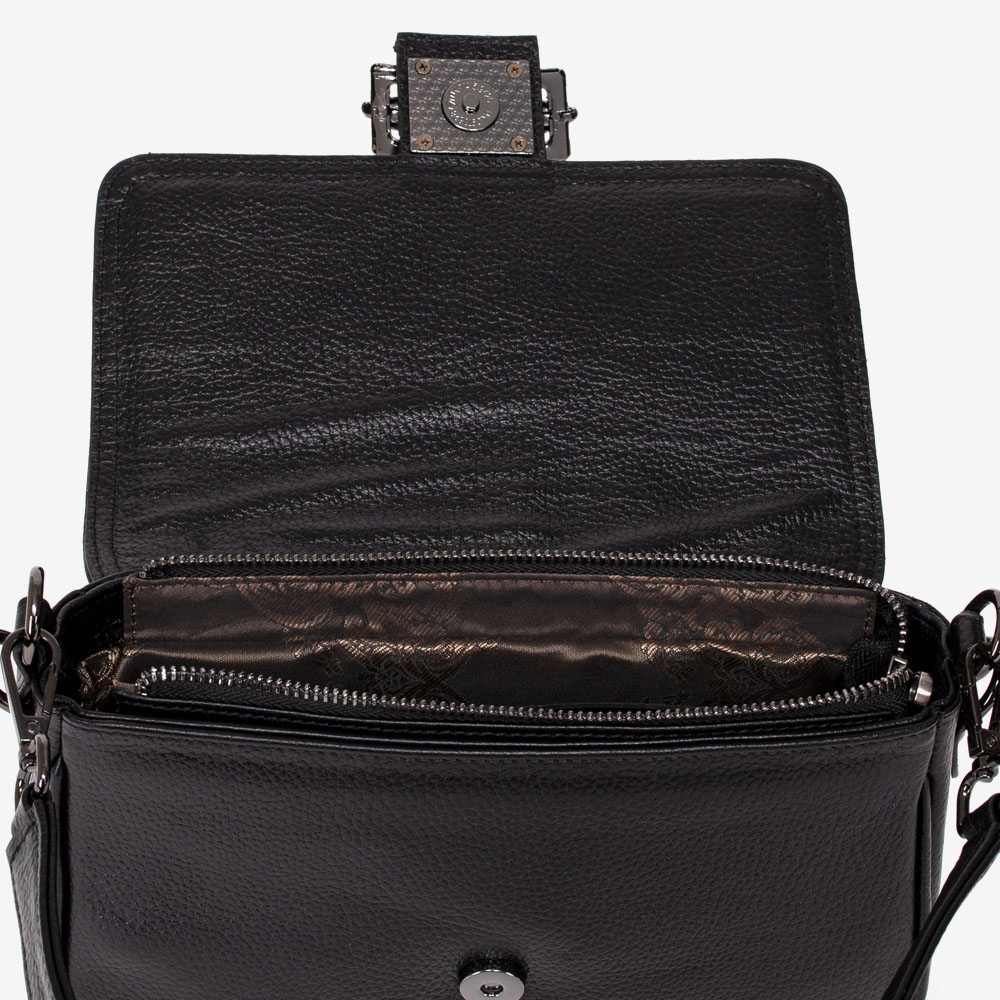 Дамска чанта модел MARIZIA естествена кожа черен
