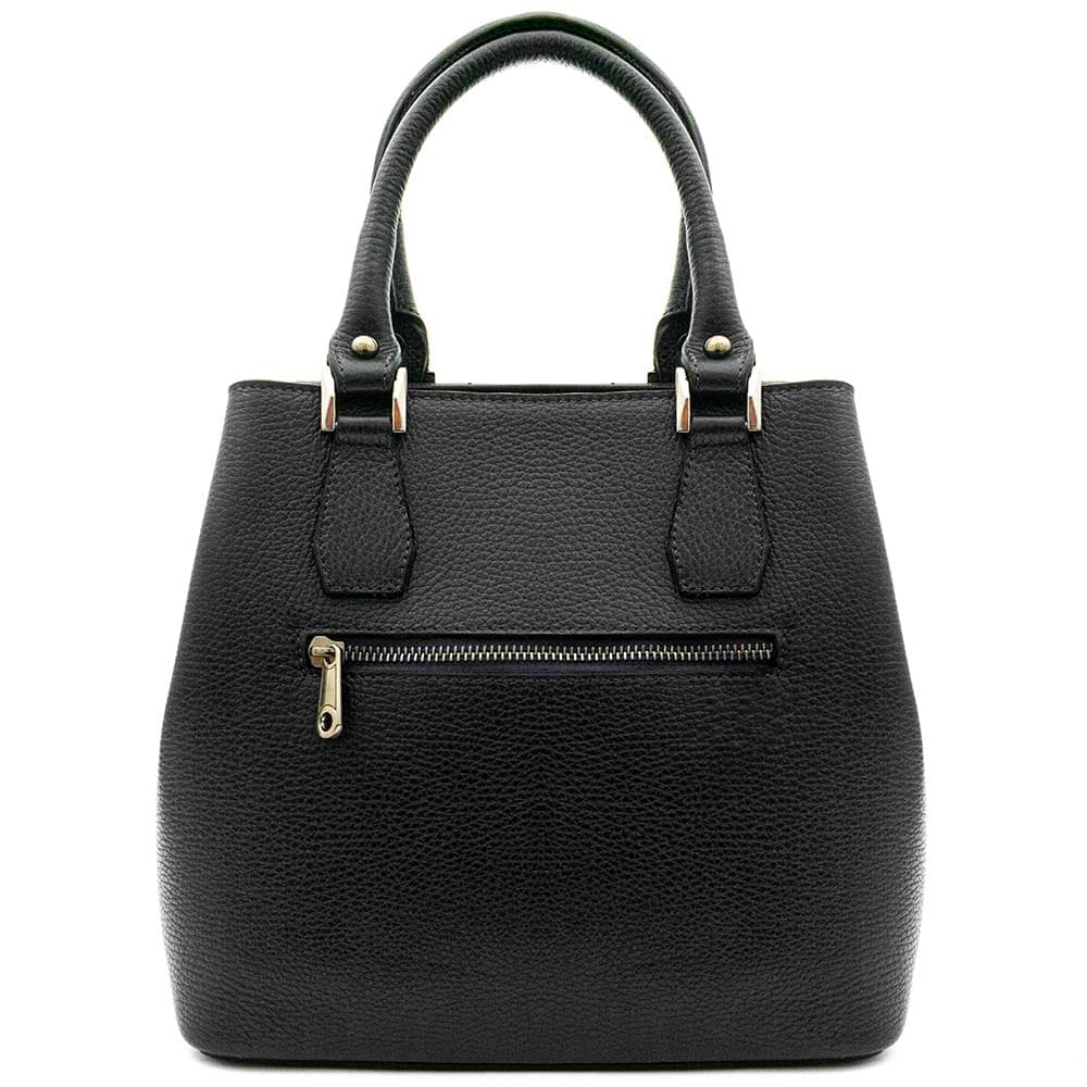 Стилна дамска чанта от естествена кожа ENZO NORI модел VIVIAN цвят черен 