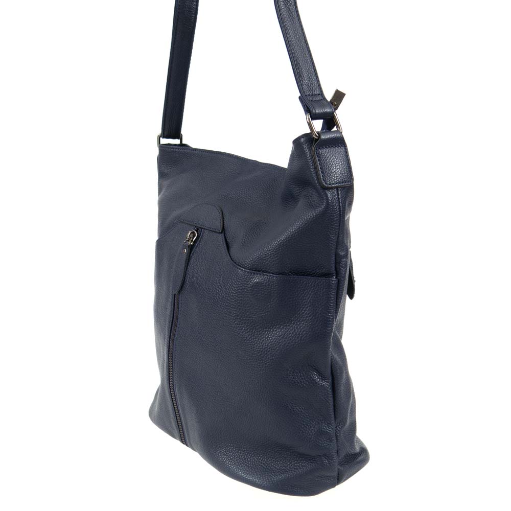 Дамска чанта PAULA VENTI модел DIONE естествена кожа тъмно син