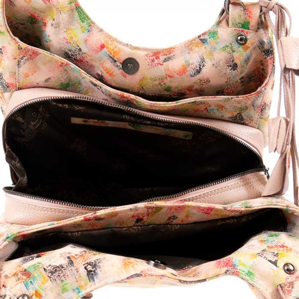 Дамска чанта ENZO NORI модел ROSE естествена кожа розова палитра