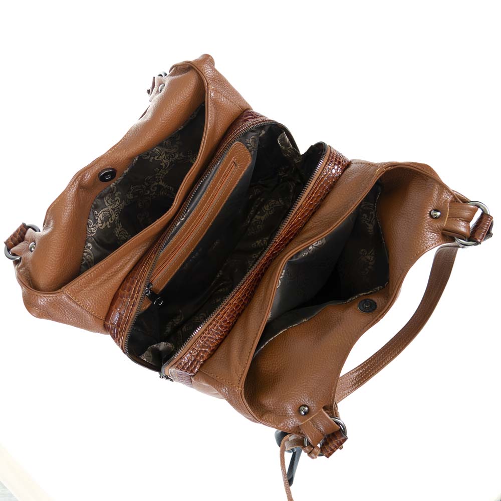 Дамска чанта ENZO NORI модел ROSE естествена кожа кафяв