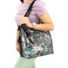 Актуална дамска чанта тип торба ENZO NORI модел ROSE мека естествена кожа цвят зелен искрящ