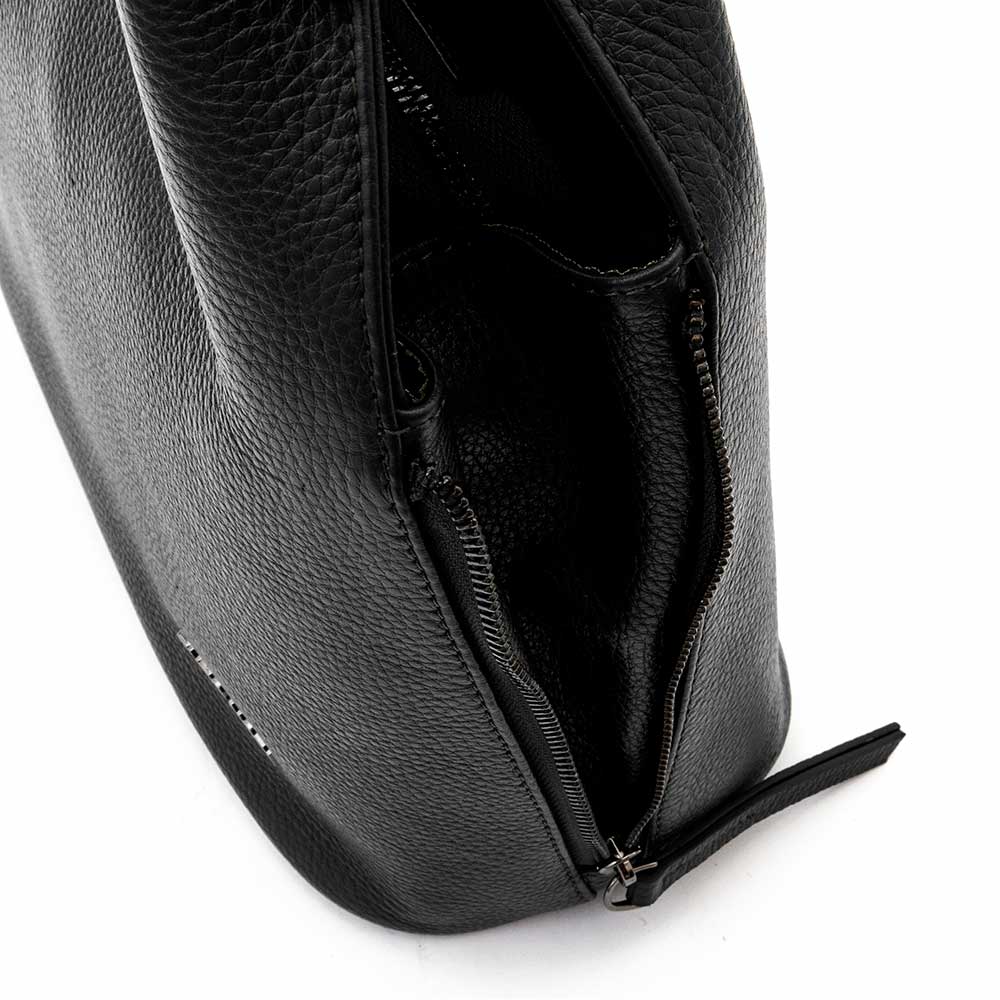 Дамска чанта ENZO NORI модел CAPRICE естествена кожа черен
