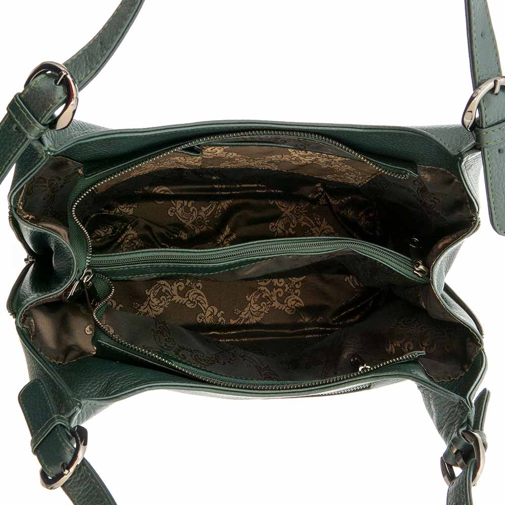 Дамска чанта ENZO NORI модел CAPRICE естествена кожа зелен