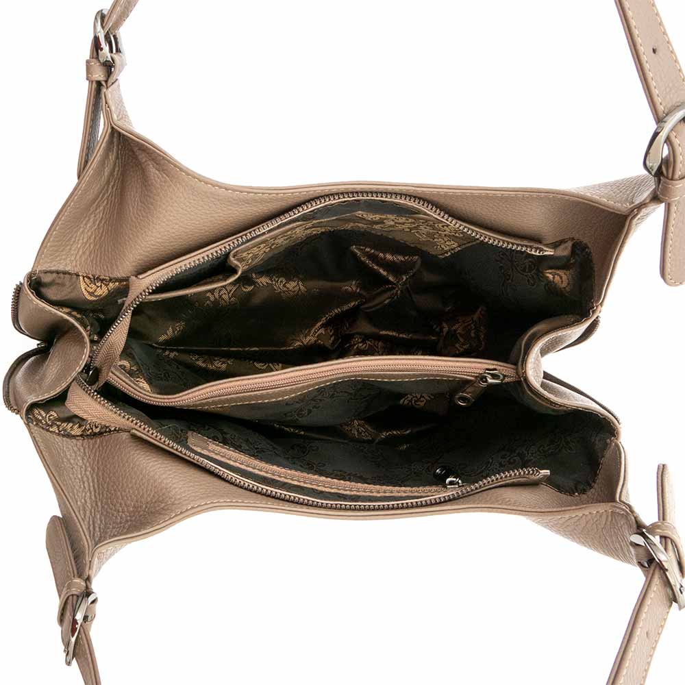 Дамска чанта ENZO NORI модел CAPRICE естествена кожа бежов