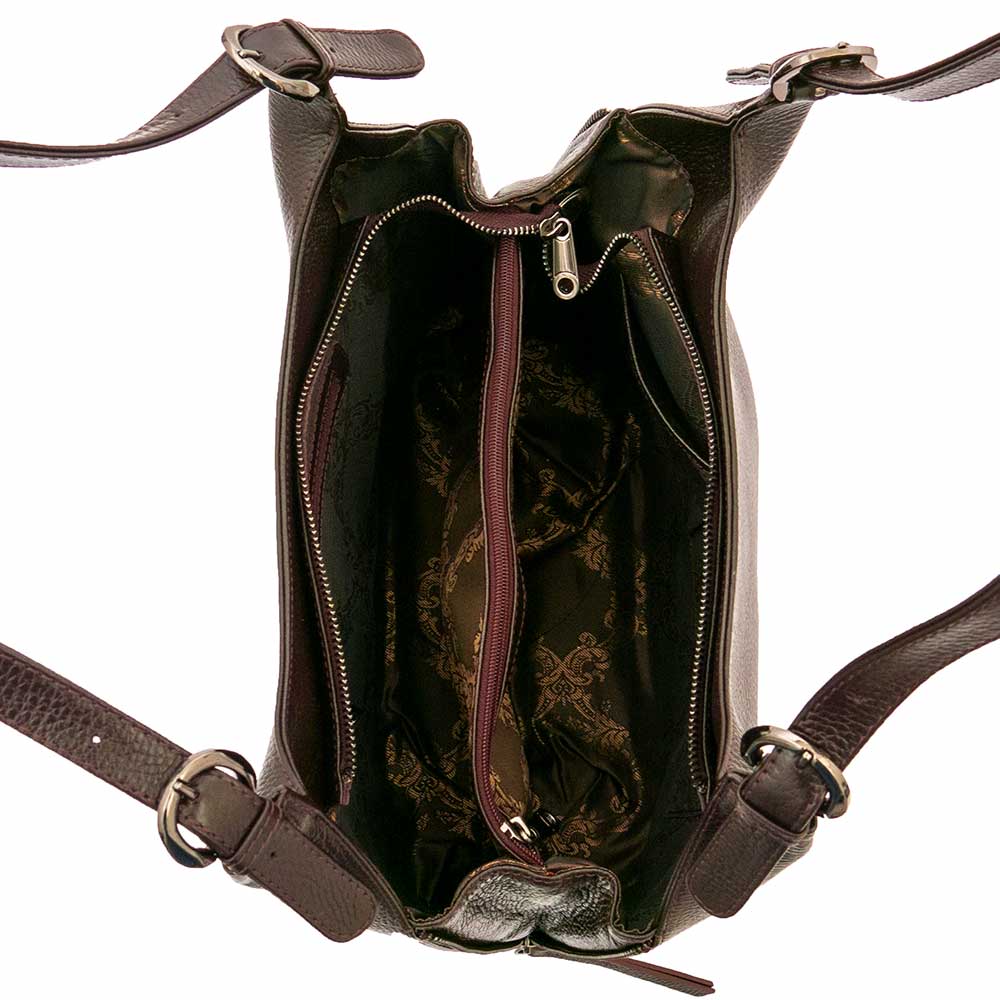 Дамска чанта ENZO NORI модел CAPRICE естествена кожа кафяв