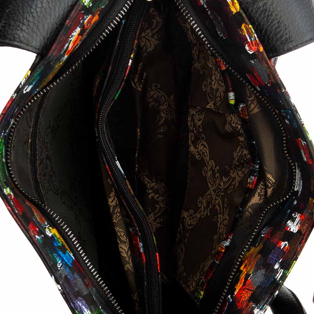 Дамска чанта ENZO NORI модел FELISA естествена кожа тъмна палитра