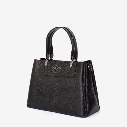 Дамска чанта ENZO NORI модел SABINE естествена кожа черен