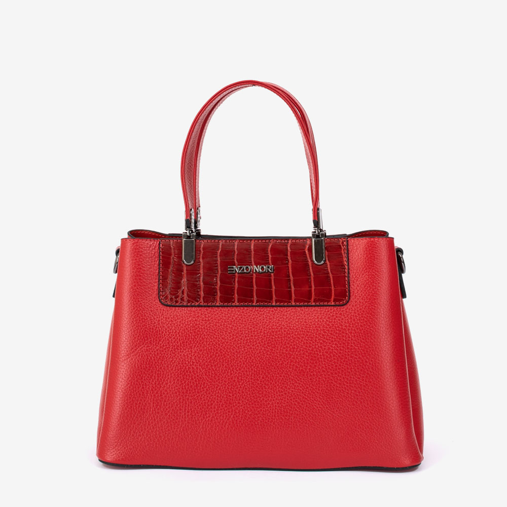 Дамска чанта ENZO NORI модел SABINE естествена кожа червен