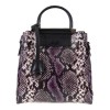 Стилна дамска чанта от естествена кожа ENZO NORI модел BEATRICE цвят лилав змийски лак