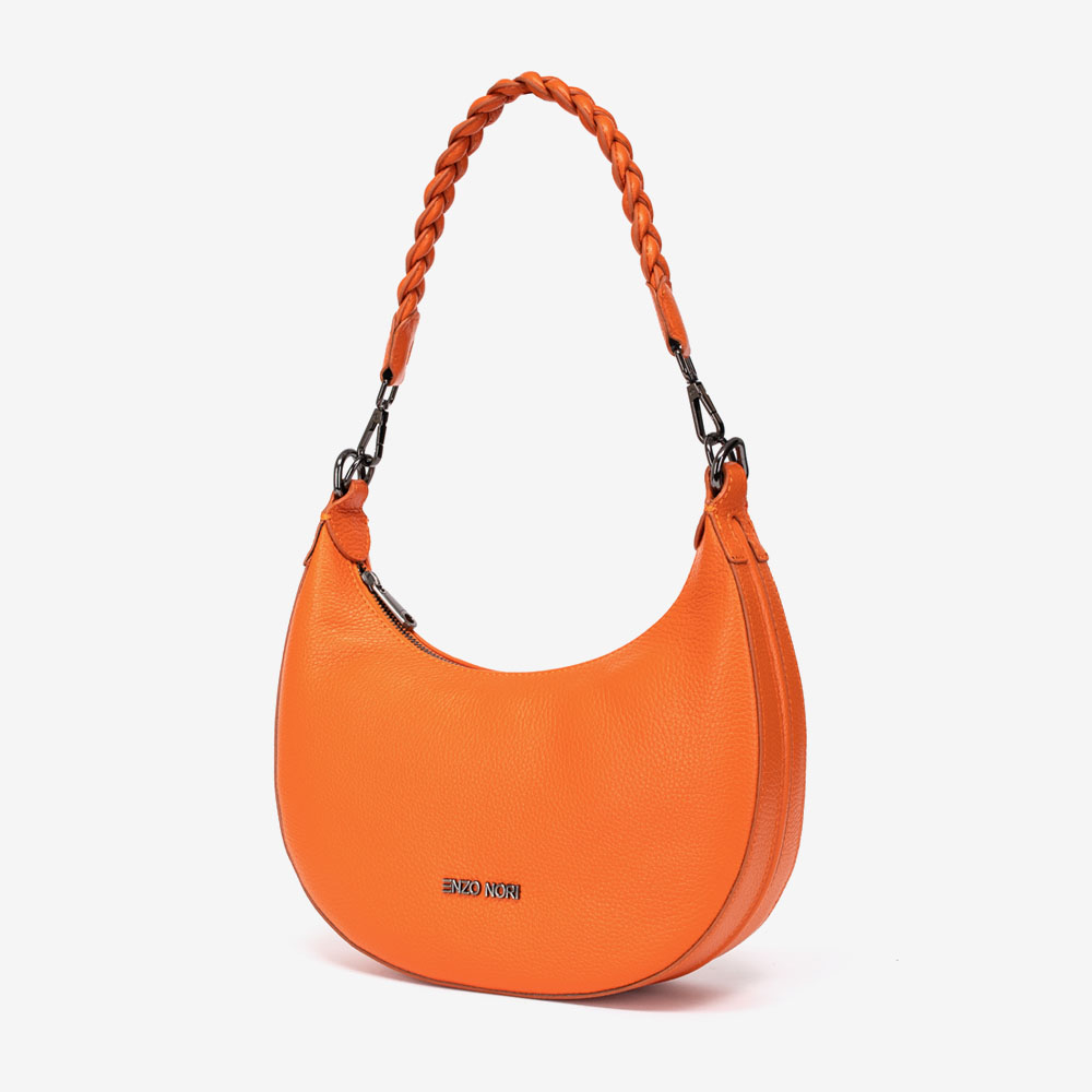 Дамска чанта ENZO NORI модел SARA естествена кожа оранжев