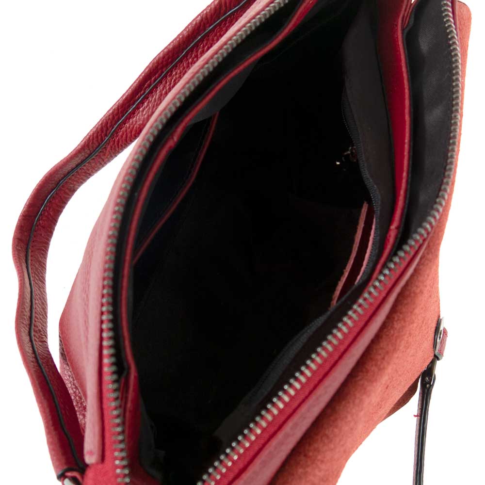 Дамска чанта ENZO NORI модел ADORA естествена кожа червен